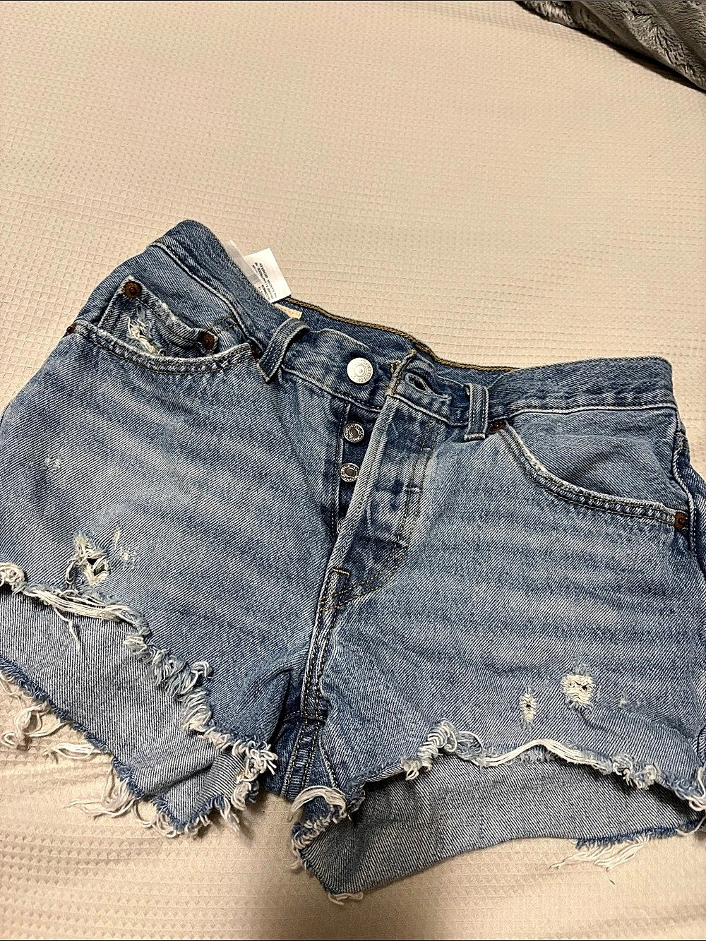 Levi's 501 Original Shorts Women's Distressed Jean Shorts in Blue
